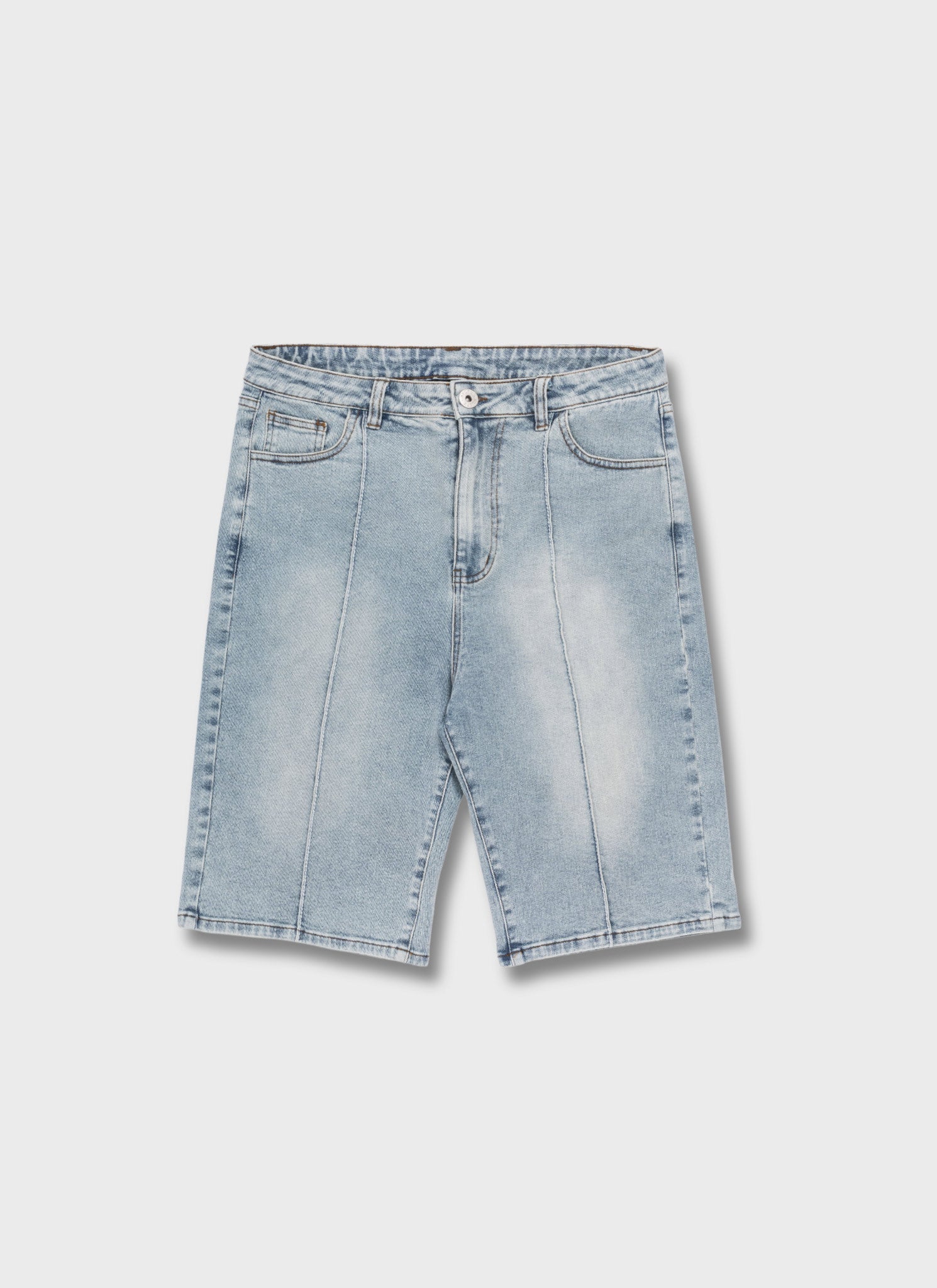 Vintage Pleat Denim Shorts - Blue