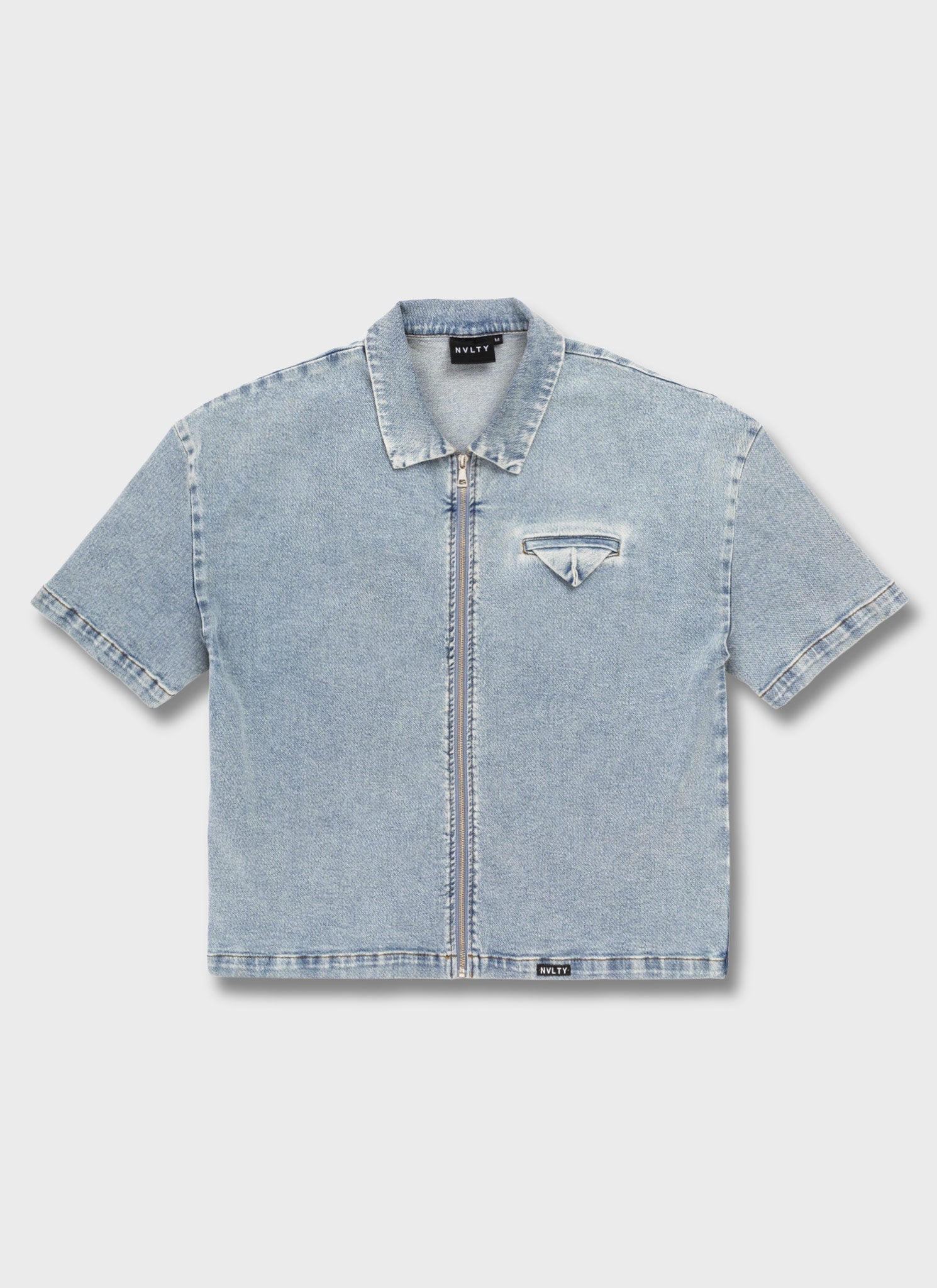 Vintage Pocket Square Denim Shirt - Blue