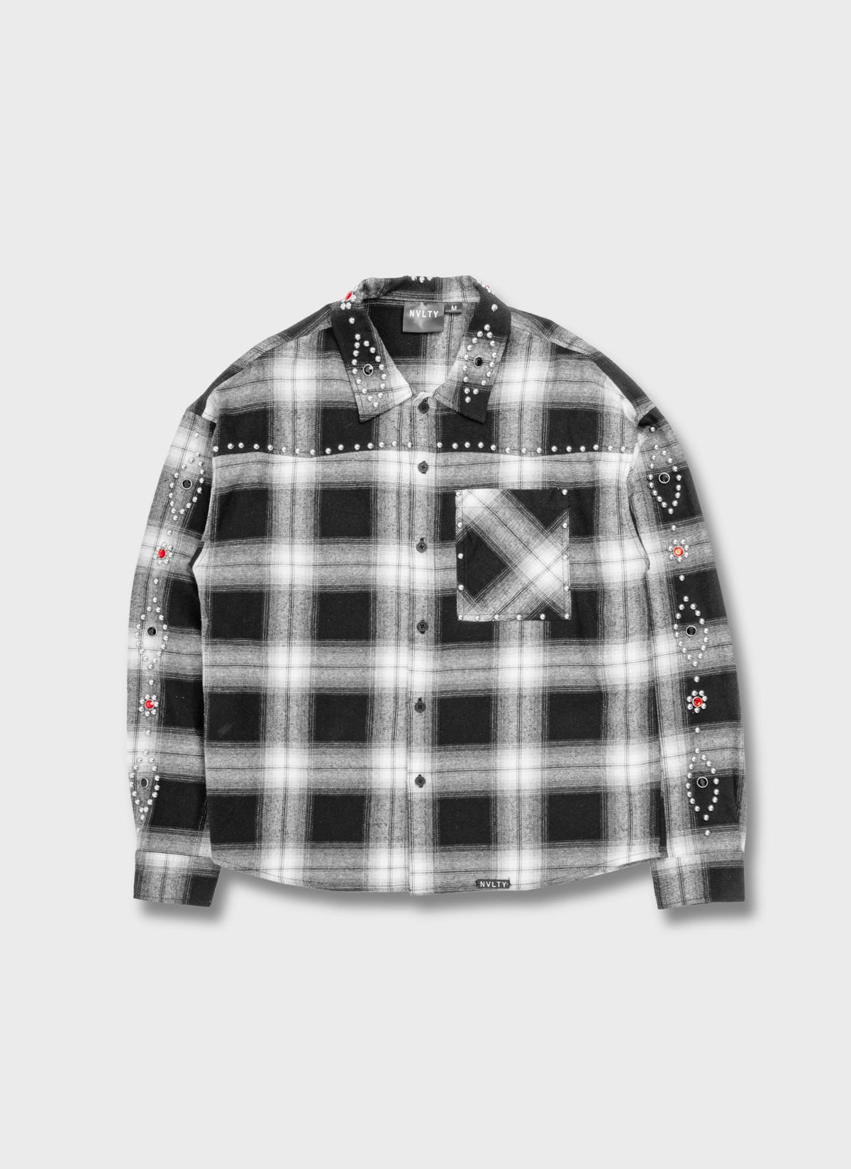 Vintage Studded Flannel - Black