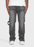 Vintage Carpenter Studded Jeans - Black