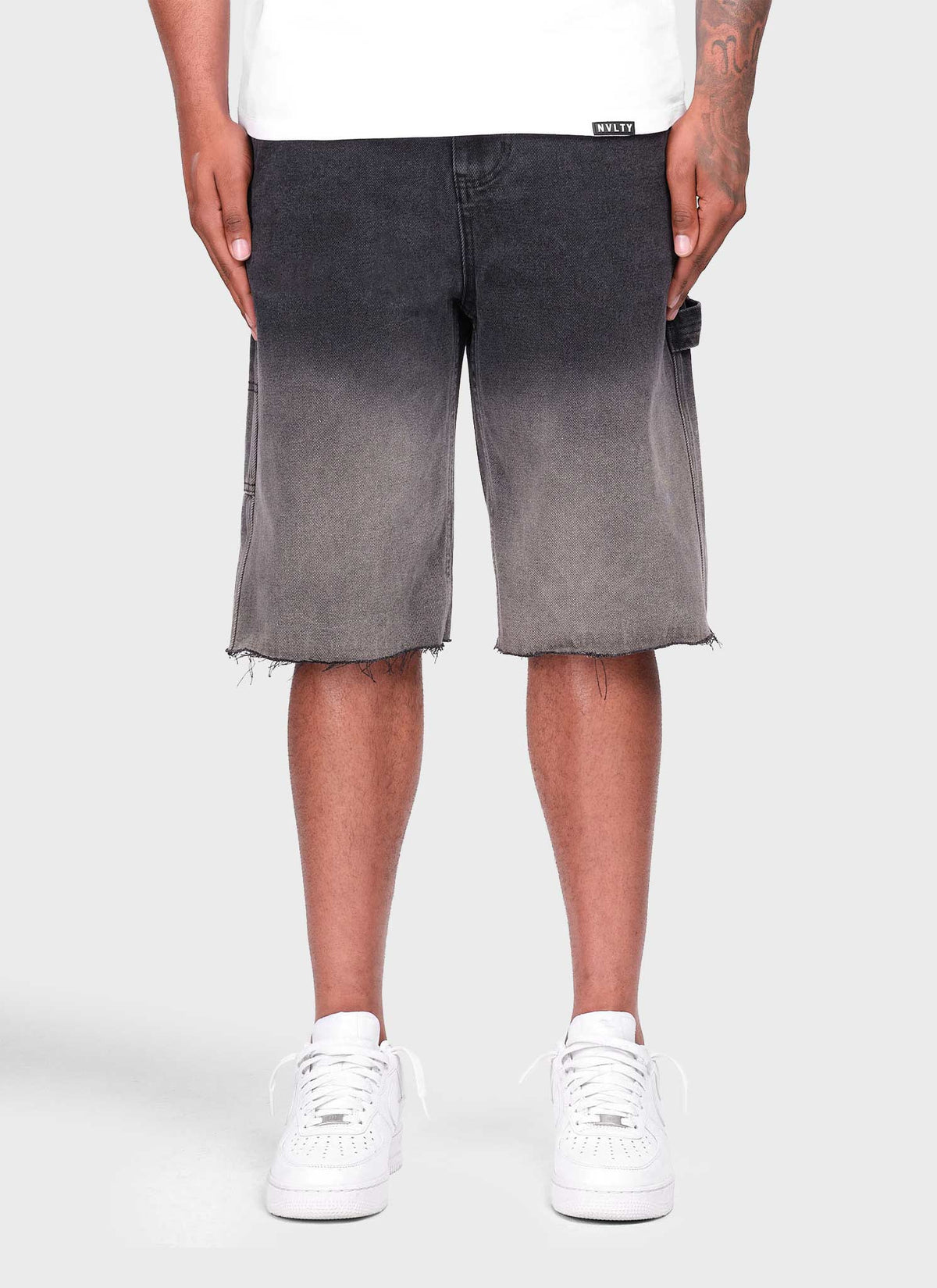 Vintage Deep Fade Denim Shorts - Black