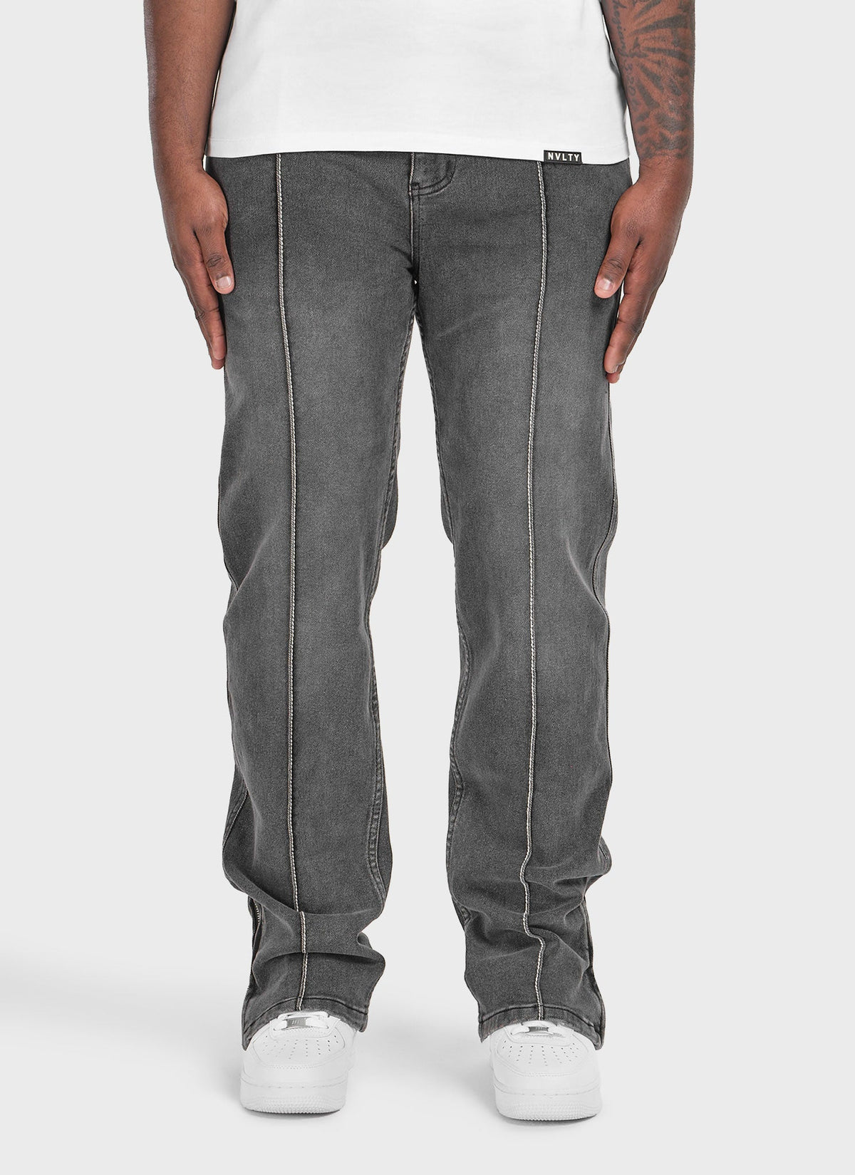 Vintage Pleat Jeans - Grey