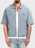 Vintage Pocket Square Denim Shirt - Blue