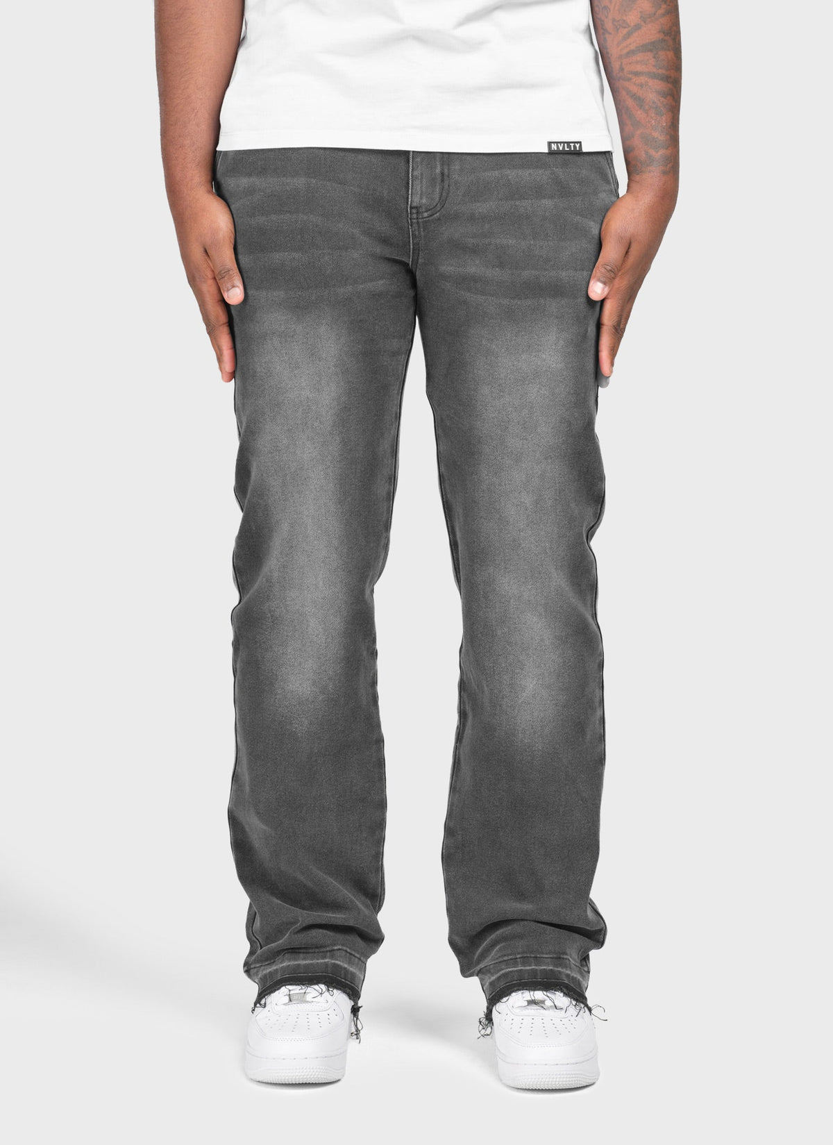 Vintage Raw Hem Jeans - Black