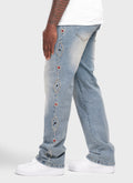 Vintage Studded Jeans - Blue
