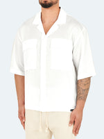 Linen Drop Shoulder Shirt - White