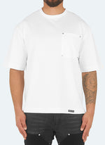 Heavyweight Boxy Rivet T-Shirt - White