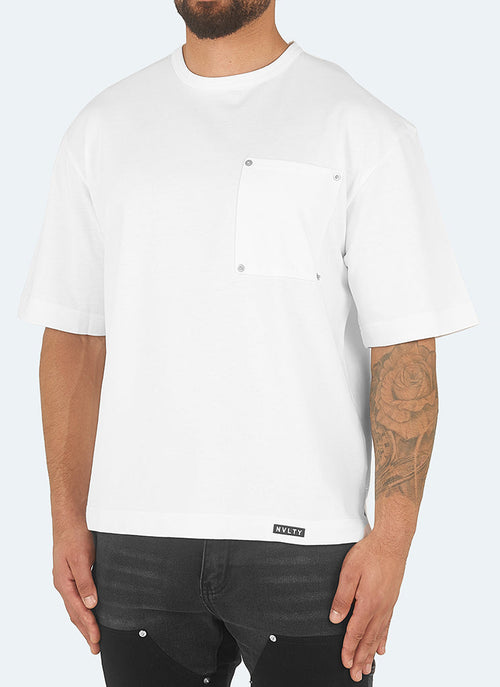 Heavyweight Boxy Rivet T-Shirt - White