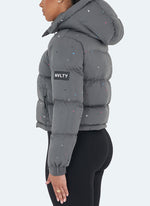 Paint Puffer Jacket - Charcoal Grey