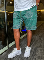 Paisley Mesh Shorts - Green