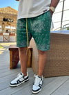 Paisley Mesh Shorts - Green