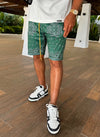 Paisley Mesh Shorts - Green