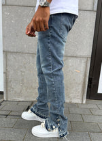 Vintage Flare Snapper Jeans - Blue