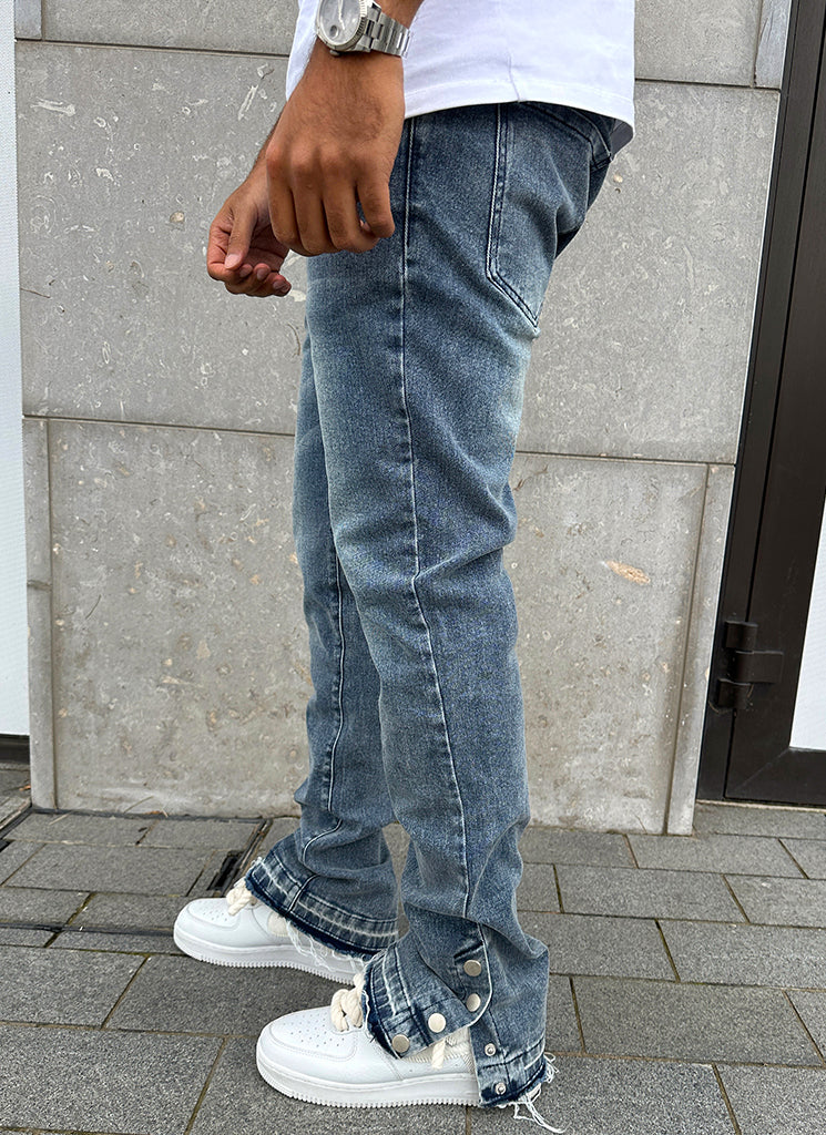 Vintage Flare Snapper Jeans - Blue