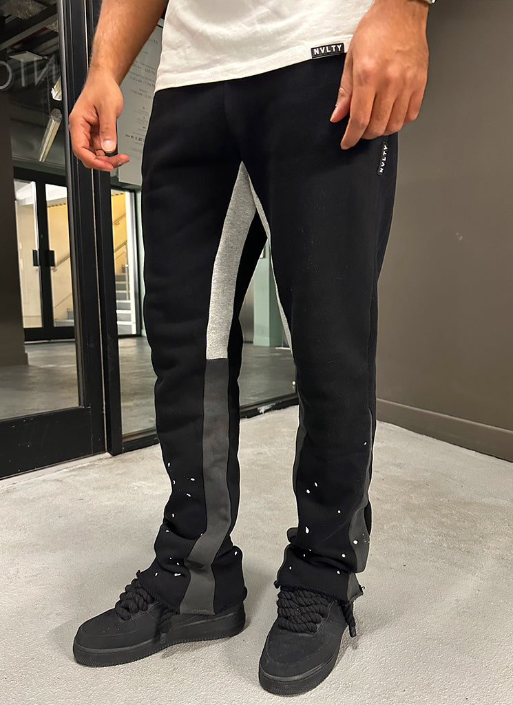 Pantalon de jogging évasé Vintage Paint - Noir