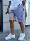 Paisley Mesh Shorts - Grey