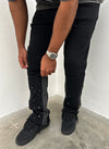 Vintage Flare Paint Joggers - Black