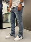 Vintage Flare Snapper Jeans - Blue