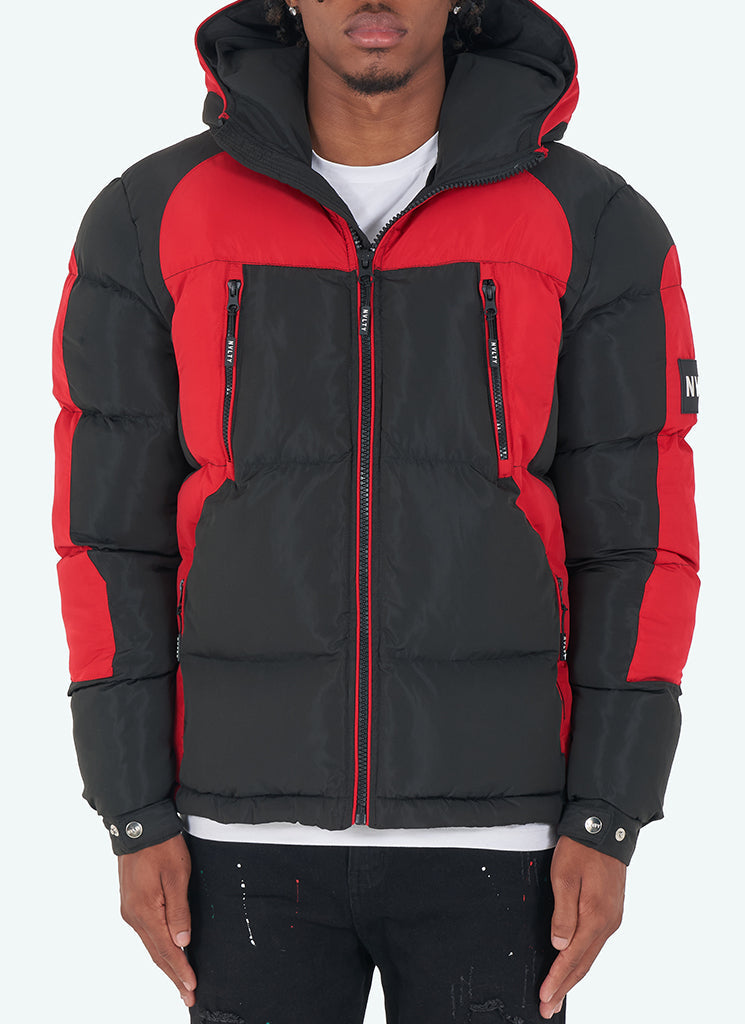 Shadow Puffer Jacket - Black/Red