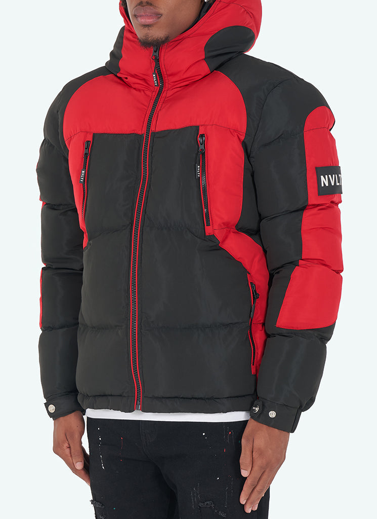 Shadow Puffer Jacket - Black/Red