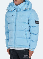 Paint Puffer Jacket - Baby Blue