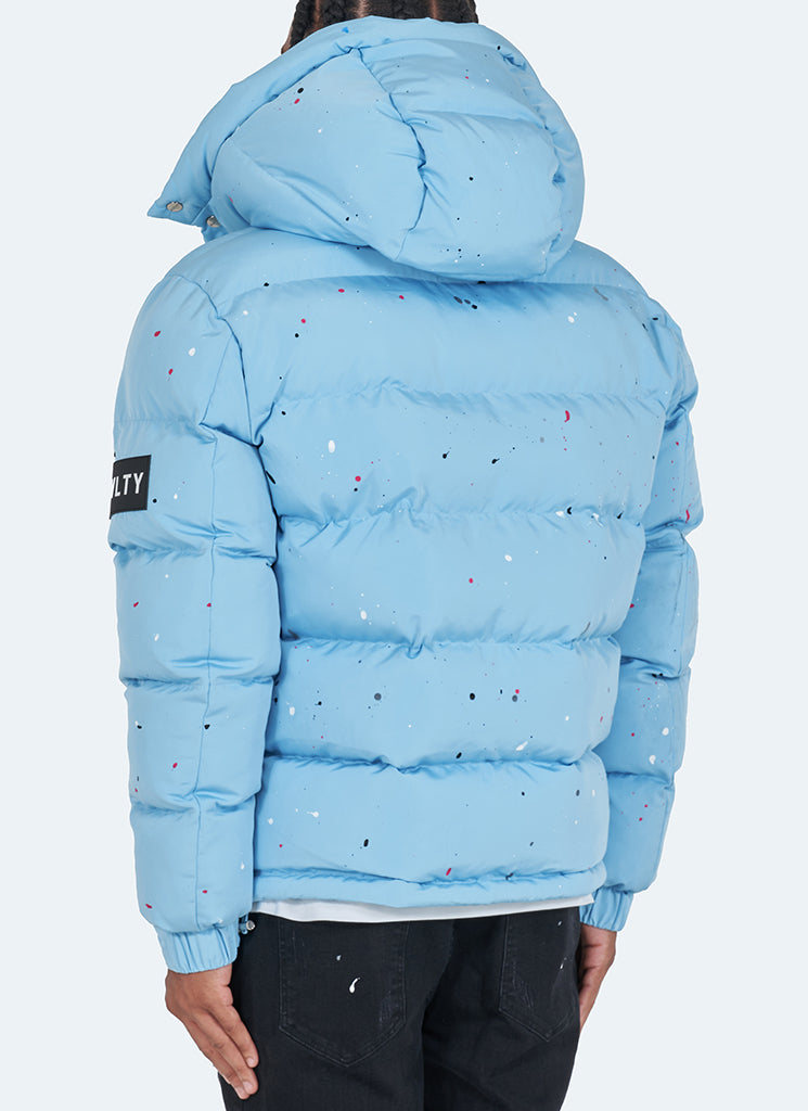 Paint Puffer Jacket - Baby Blue