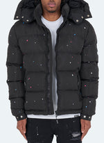 Paint Puffer Jacket - Black