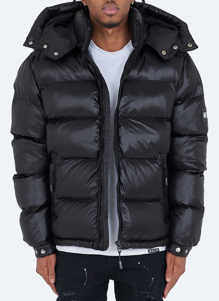 NVLTY - Shiny Puffer Jacket - Black – US - N V L T Y