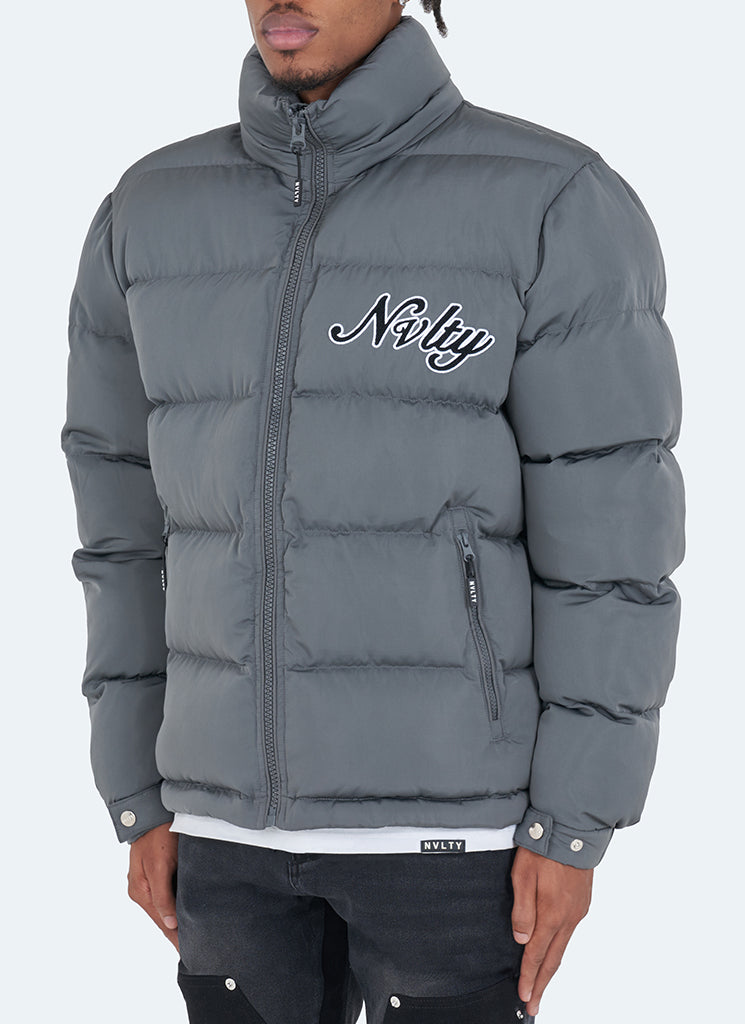 Signature Puffer Jacket - Charcoal Grey