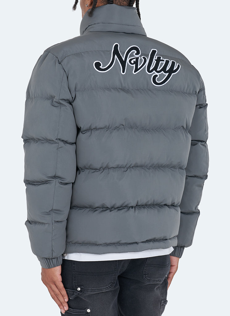 Signature Puffer Jacket - Charcoal Grey