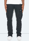 Vintage Flare Cargo Joggers - Black