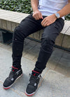 Patchwork Paint Jeans - Black