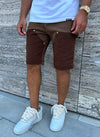 Short en jean charpentier vintage - Marron