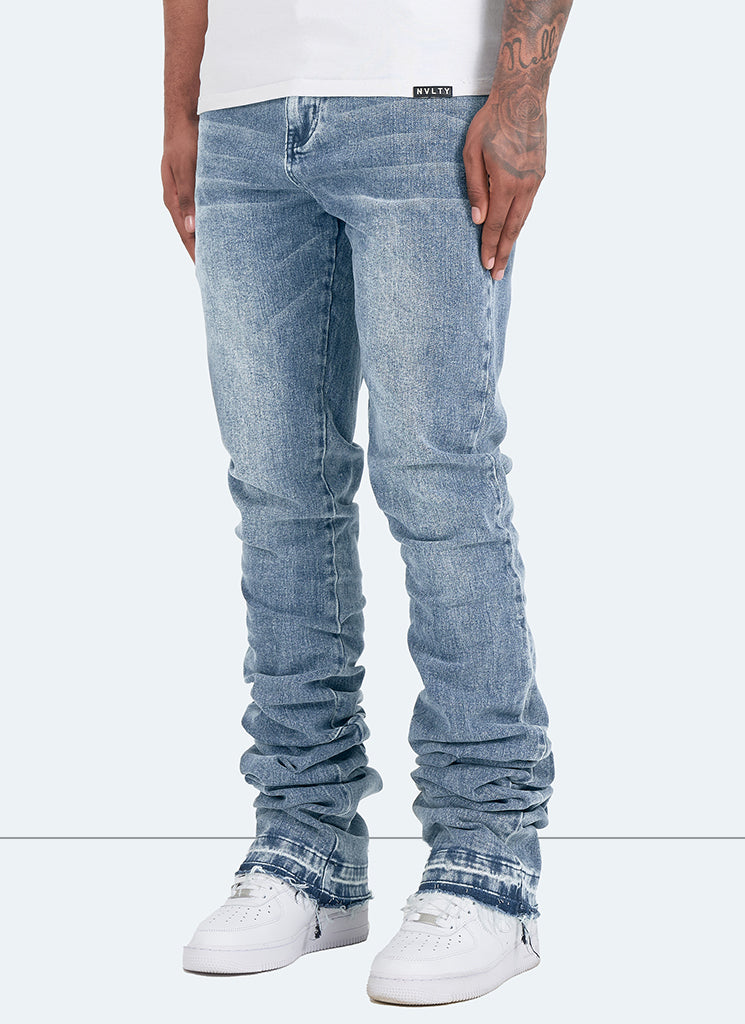 Vintage-Stacked-Jeans – Blau 