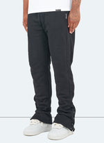 Vintage Flare Snapper Joggers - Black