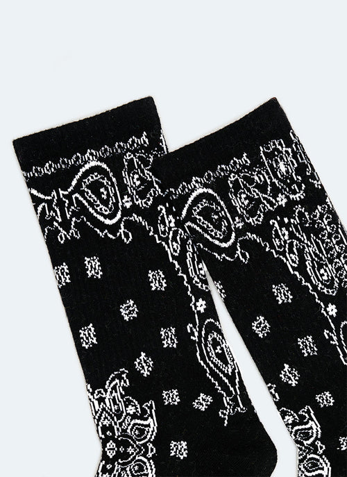 Paisley-Socken – Schwarz