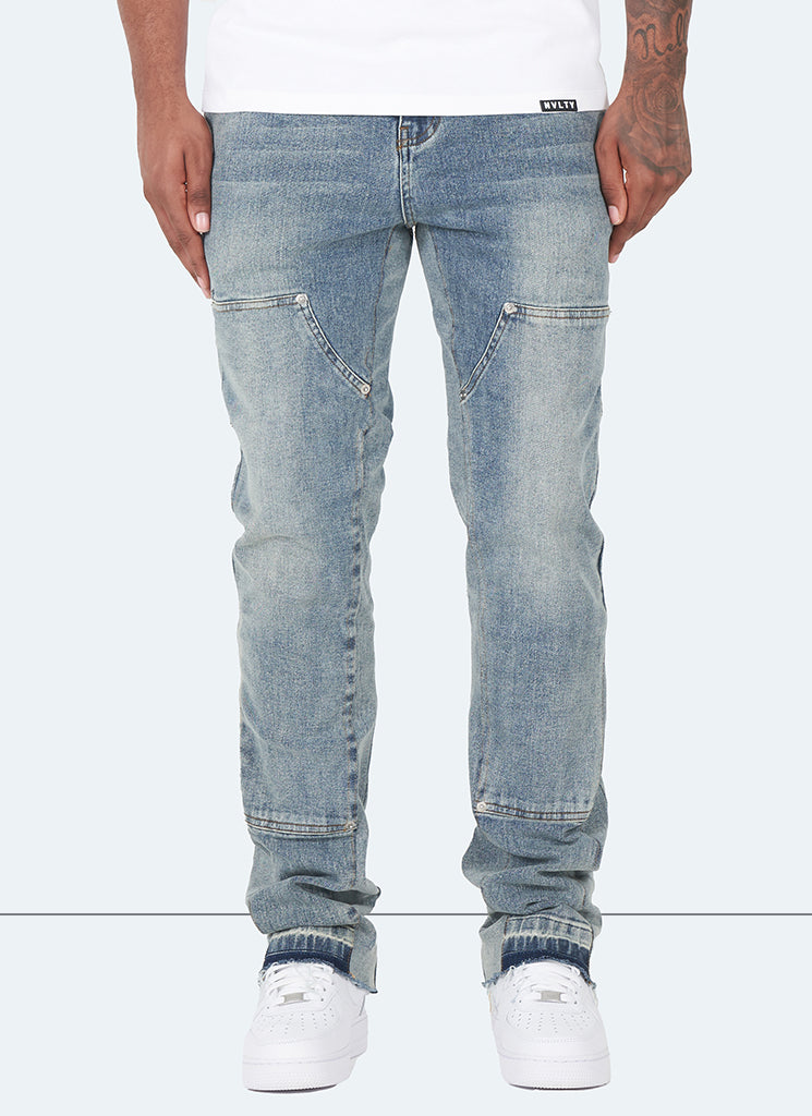 Vintage-Flare-Carpenter-Jeans – Blau 