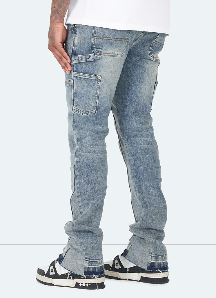 Vintage-Flare-Carpenter-Jeans – Blau 
