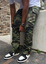 Vintage Flare Cargos - Camo Paint