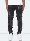 Distressed Paint Jeans – Schwarz