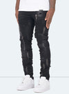 Distressed Paint Jeans – Schwarz