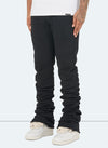 Vintage Stacked Joggers - Black