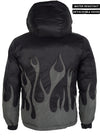 Flame Puffer Jacket - Black