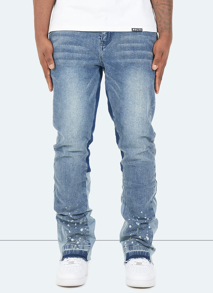 Vintage Flare Paint Jeans – Blau