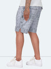 Paisley-Mesh-Shorts – Grau