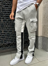 Vintage Flare Cargo Joggers - Grey