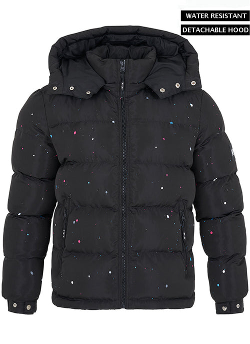 Paint Puffer Jacket - Black