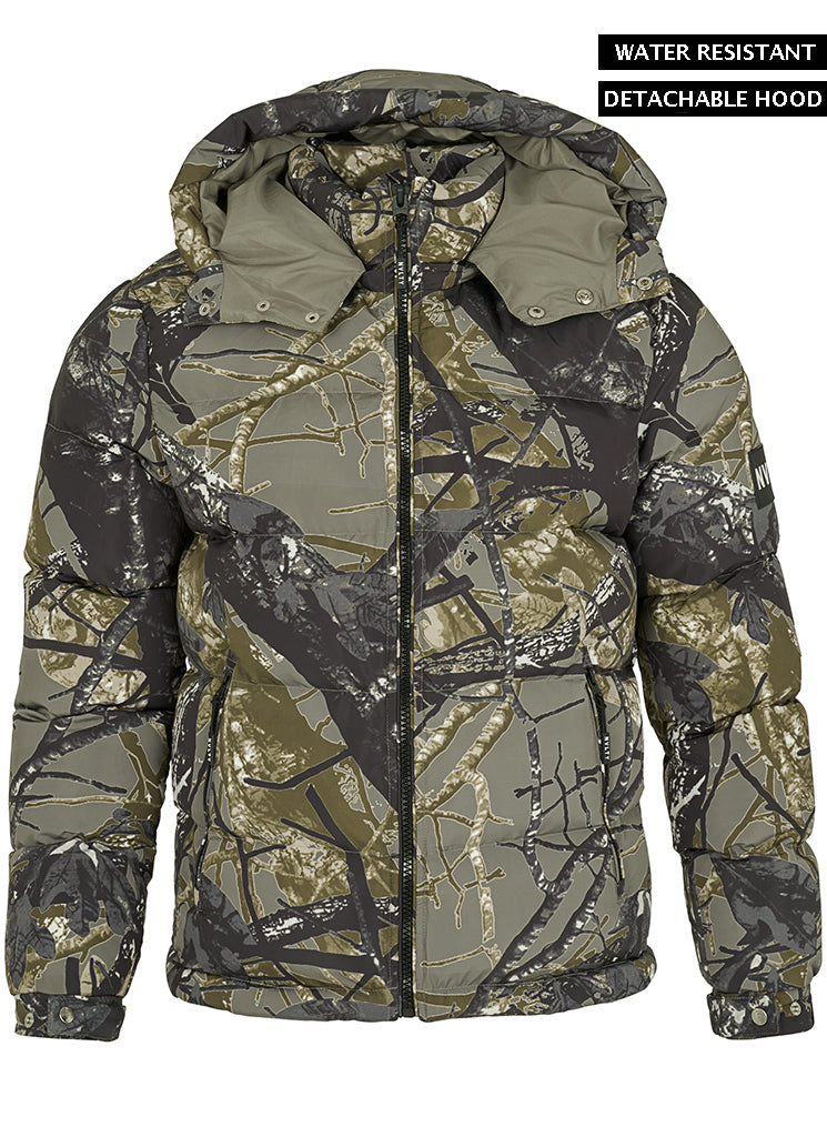 Tree Camo Puffer Jacket - Earth