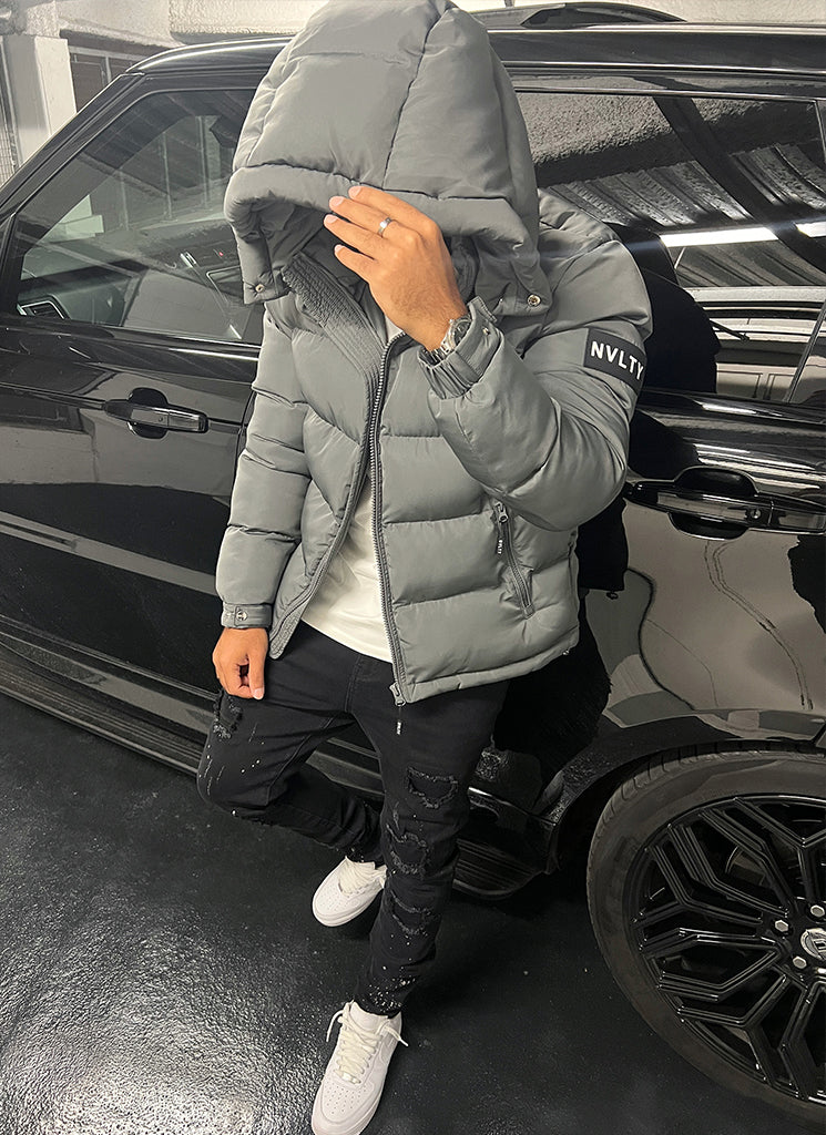 NVLTY - Essential Puffer Jacket - Charcoal Grey – US - N V L T Y