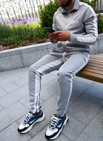 Panelled Track Pants - Grey/White